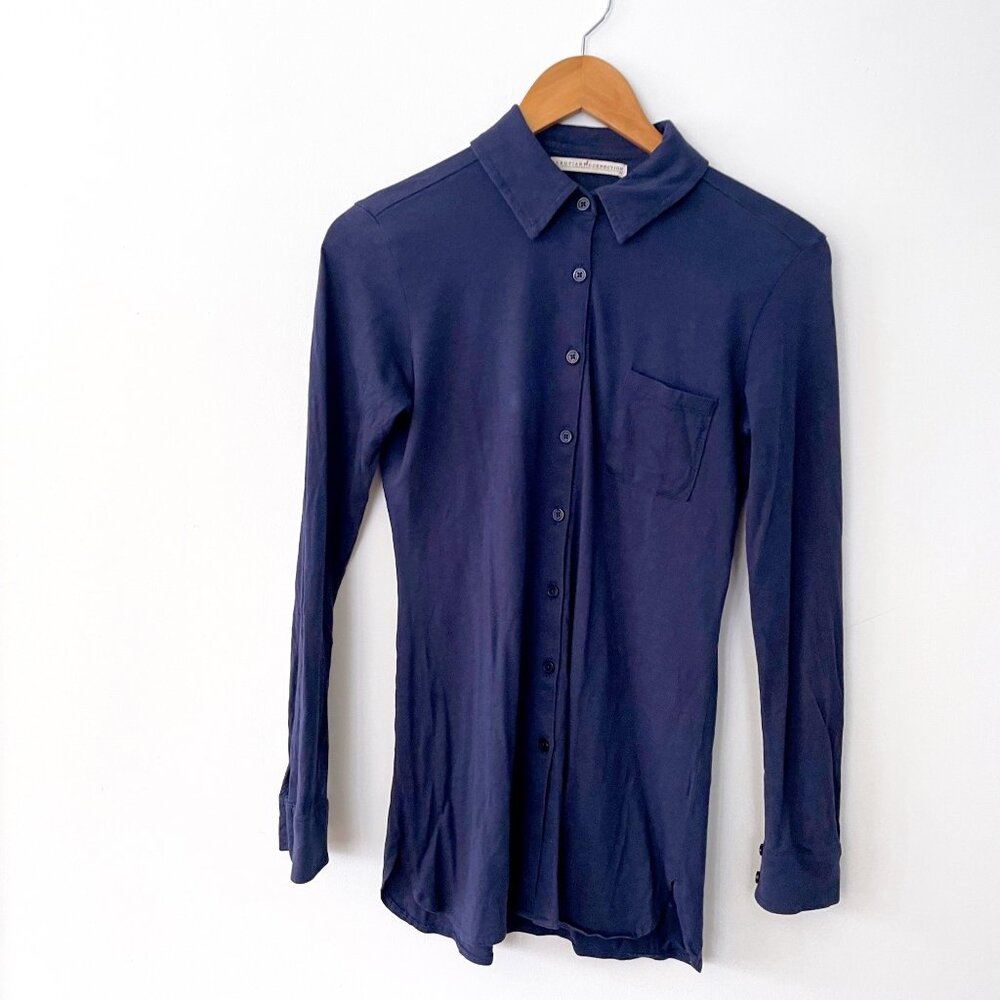 Peruvian Connection Jersey Button Front Shirt, Si… - image 1